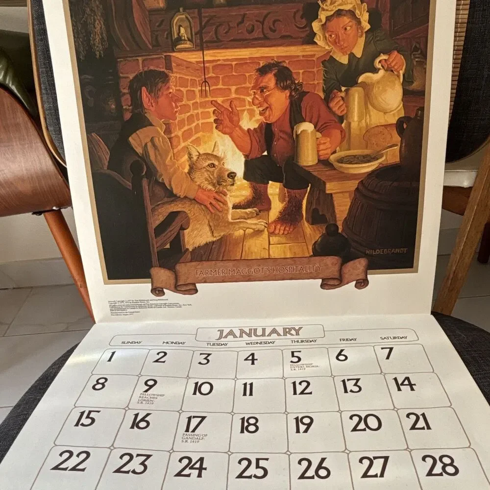 New J.R.R. Tolkien 1978 Calendar, Brothers Hildebrandt Illustrations & Envelope